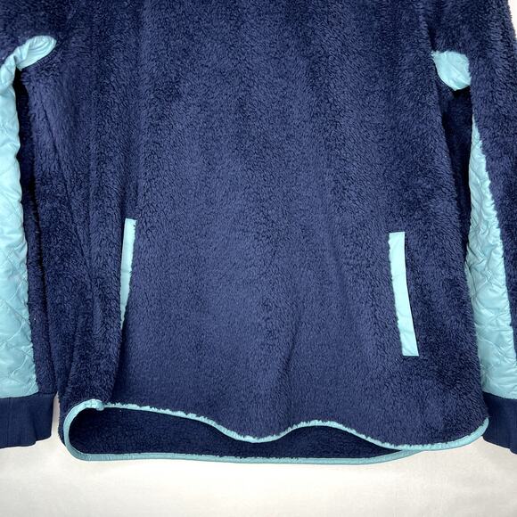 Southern Tide Laura Button Neck Fleece Pullover blue sherpa button neck Large - Picture 3 of 14